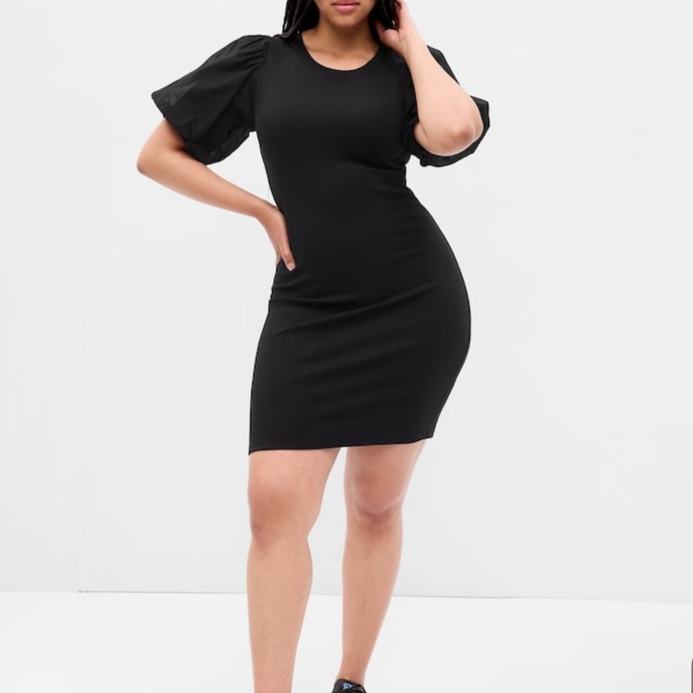 GAP Puff Sleeve Mixed‎ Media Mini Dress